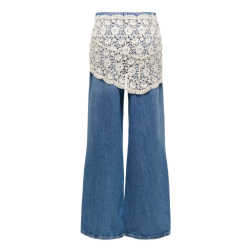Only Carrie crochet jeans medium blue - 15382063