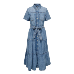 Only Aliyah s/s layer dnm dress medium blue denim - 15326075