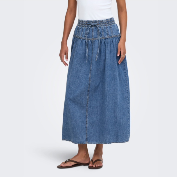 Only Lyra a-line dnm maxi skirt medium blue denim - 15369234