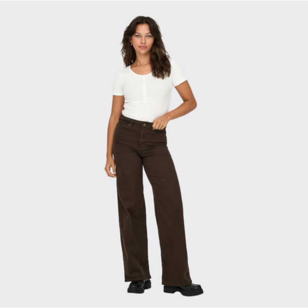 Only Madison blush hw wide dark brown denim  - 15371660