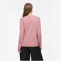 Vila ril nostalgia rose melange strik v-hals - 14042769