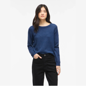 Vila ril navy peony strik o-hals - 14054177