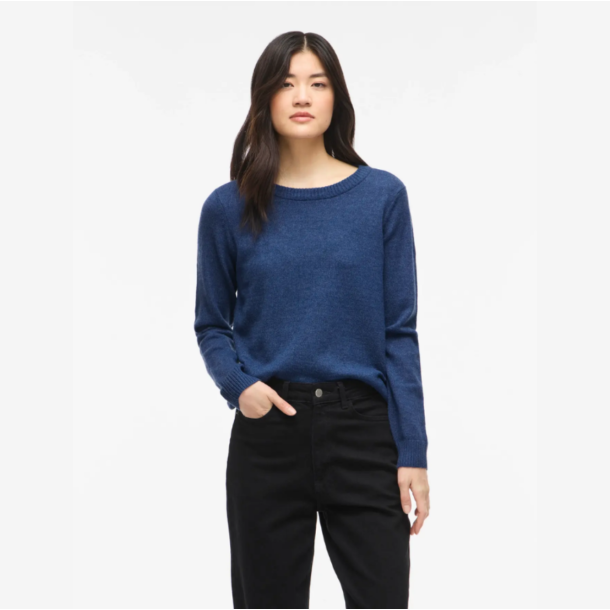 Vila ril navy peony strik o-hals - 14054177