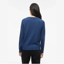 Vila ril navy peony strik o-hals - 14054177