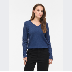Vila ril navy peony strik v-hals - 14054177