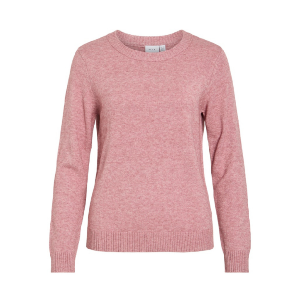 Vila ril nostalgia rose melange strik 0-hals - 14054177