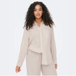 Only Bruxelles l/s lin bl shirt pnt moonbeam 