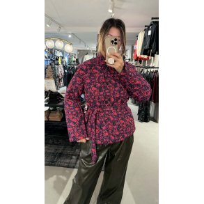 PIECES MAROLINE PRINTED JAKKE BLACK/ DAHLIA - 17160461