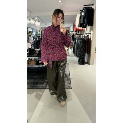 PIECES MAROLINE PRINTED JAKKE BLACK/ DAHLIA - 17160461