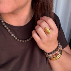 WOLFF JEWELRY JUSI PEARL BRACELET BROWN - 1235