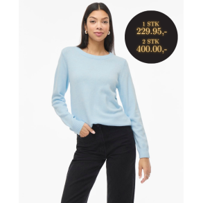 VILA RIL BREEZ  STRIK O-HALS WHITE - 14054177