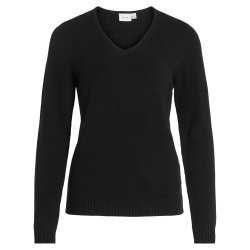 VILA RIL BLACK STRIK V HALS - 14042769