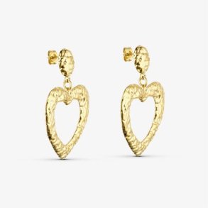 WOLFF JEWELRY RUSTIC HEART HOOPS � ROMANTISKE �RERINGE I HJERTEFORM - 1202