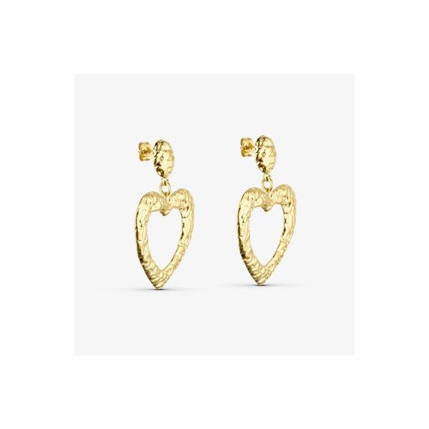 WOLFF JEWELRY RUSTIC HEART HOOPS � ROMANTISKE �RERINGE I HJERTEFORM - 1202