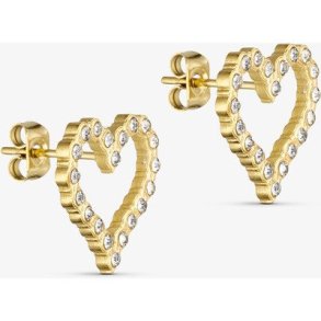WOLFF JEWELRY HEART CZ EARRINGS � �RERINGE MED HJERTE OG ZIRKONER- 1207