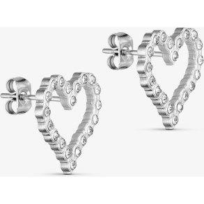 WOLFF JEWELRY HEART CZ EARRINGS � �RERINGE MED HJERTE OG ZIRKONER- 1207