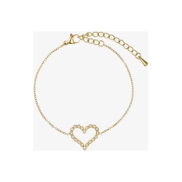 WOLFF JEWELRY HEART CZ BRACELET � ARMB�ND MED HJERTEVEDH�NG OG ZIRKONER - 1208