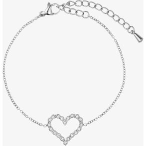 WOLFF JEWELRY HEART CZ BRACELET � ARMB�ND MED HJERTEVEDH�NG OG ZIRKONER 1208