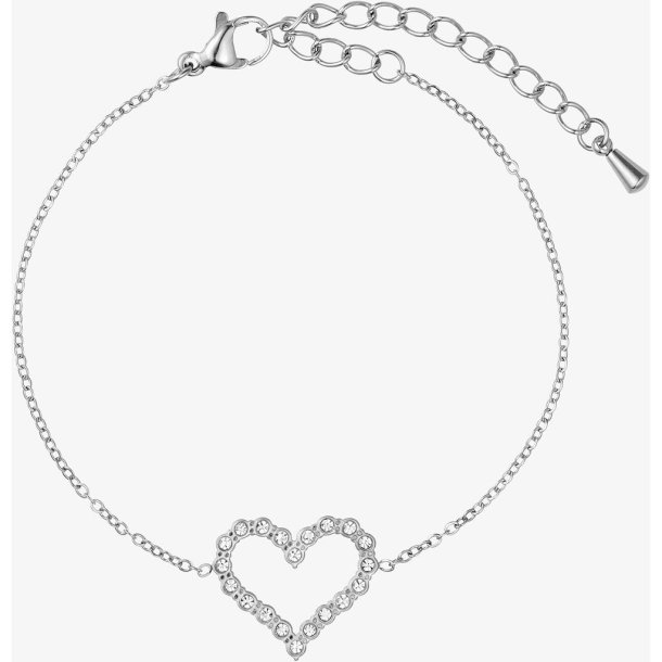WOLFF JEWELRY HEART CZ BRACELET � ARMB�ND MED HJERTEVEDH�NG OG ZIRKONER 1208
