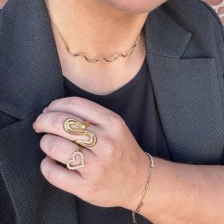 WOLFF JEWELRY ORGANIC WAVE RING � ELEGANT RING MED ORGANISK UDTRYK - 1216
