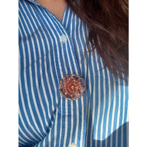 WOLFF JEWLERY BUTTON COVERS BIG FLOWER PINK - 1266