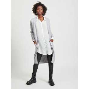  VILA RIL LIGHT GREY LONG STRIK CARDIGAN - 14042770