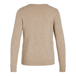 VILA RIL NATURAL MELANGE STRIK V-HALS - 14042769