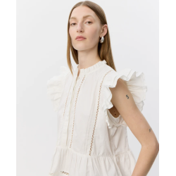  Sofie Schnoor Juliensw frill cotton top white elyssum - S262145