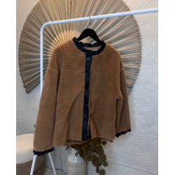 WAUW FRIDA FLEECE CARAMELLO WITH BLACK - 10152