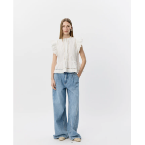  Sofie Schnoor Juliensw frill cotton top white elyssum - S262145