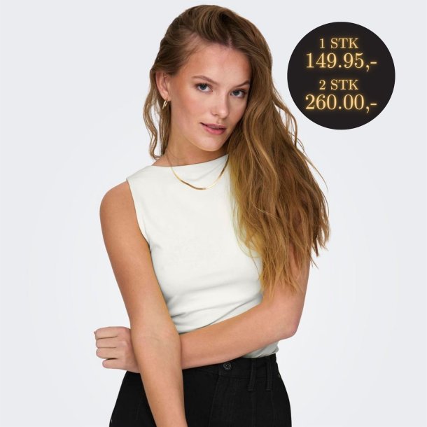 ONLY EA 4-WAYS TOP R�HVID - 15278090