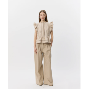 Sofie Schnoor Juliensw frill cotton top feather gray  - S262145