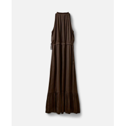 SOFIE SCHNOOR MELSW HALTER NECK MECI DRESS INTENSE BROWN - S262192