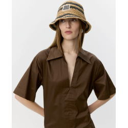 SOFIE SCHNOOR ASANASW OVERSIZE SHIRT DRESS SENSE BROWN - S262212
