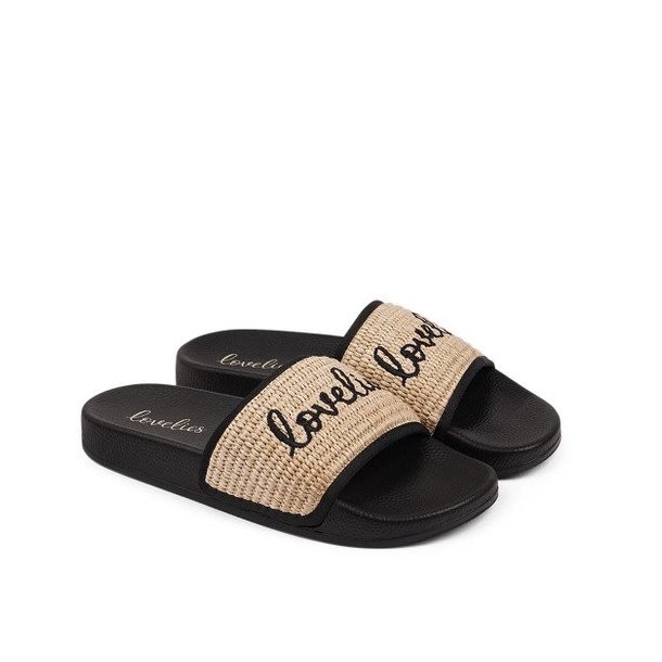 LOVELIES MAYALA BAST LOGO SLIDES SANDSHELL - MAY3510