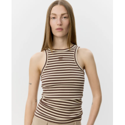 SOFIE SCHNOOR BECASW STRIPED RIB TANK TOP BROWN STRIPED - S262360