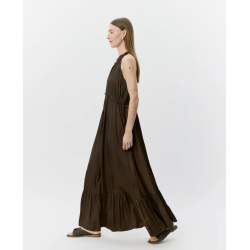 SOFIE SCHNOOR MELSW HALTER NECK MECI DRESS INTENSE BROWN - S262192