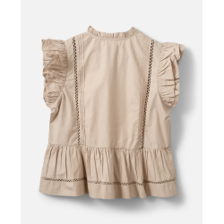 Sofie Schnoor Juliensw frill cotton top feather gray  - S262145
