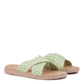 LOVELIES FORMENTERA SANDAL JUTE SOLE & NATURAL BAST STRAPS SUMMER GREEN - FOR6945