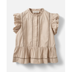 Sofie Schnoor Juliensw frill cotton top feather gray  - S262145