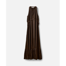 SOFIE SCHNOOR MELSW HALTER NECK MECI DRESS INTENSE BROWN - S262192