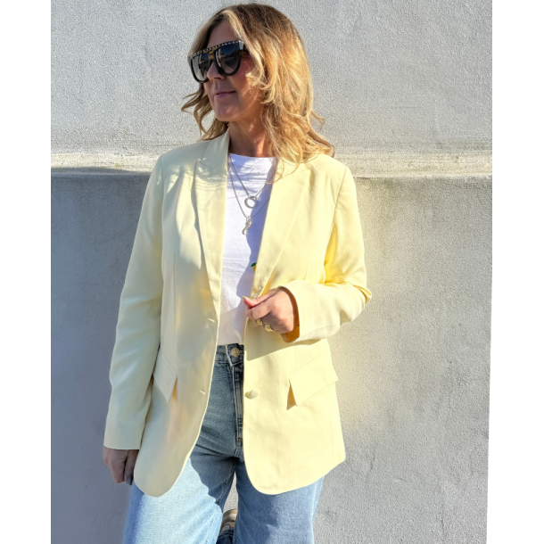 VILA BLUME PASTEL YELLOW L/S BLAZER - 14113404