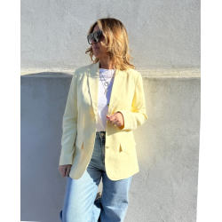 VILA BLUME PASTEL YELLOW L/S BLAZER - 14113404