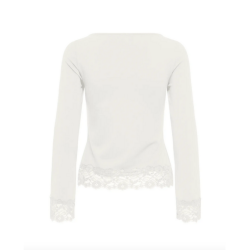  ONLY LIVE LOVE CLOUD DANCER L/S O-NECK LACE TOP - 15385106