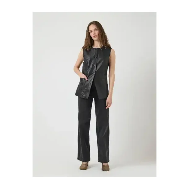 Yas Vera leather waistcoat - ex black - 26039275