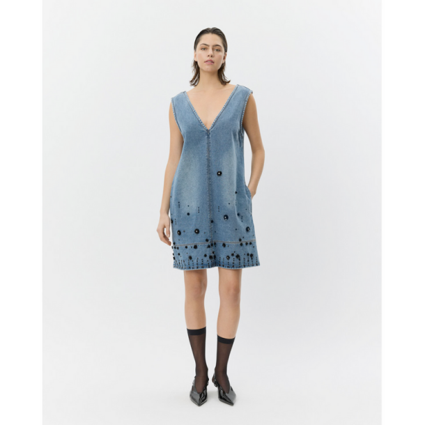 SOFIE SCHNOOR OLYMPESW SHORT DENIM DRESS BLUE DNEIM - S261321