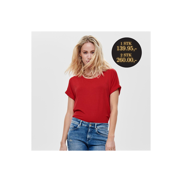  ONLY MOSTER HIGH RISK RED T-SHIRT - 15106662