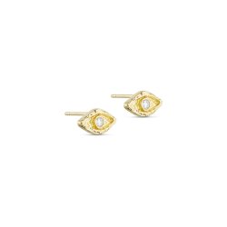 PURE BY NAT EVELYN POST EARRINGS W. ZIRCONS G/B - 45977