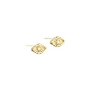 PURE BY NAT EVELYN POST EARRINGS W. ZIRCONS G/B - 45977