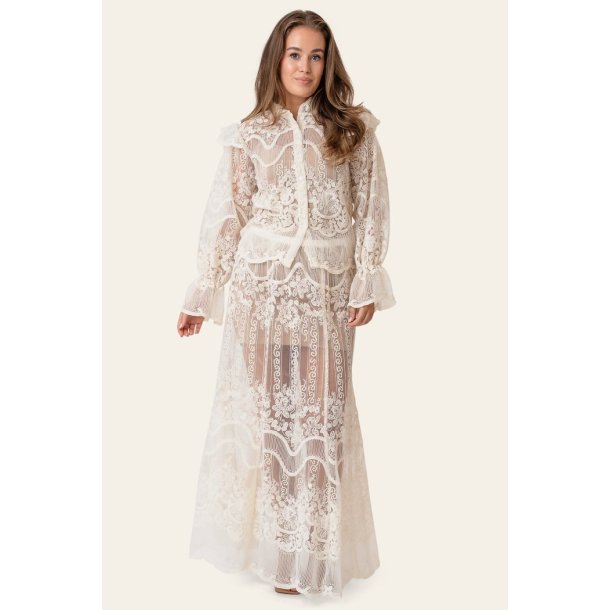 BYIC ELLINORIC LACE MAXI SKIRT OFF WHITE - 2565